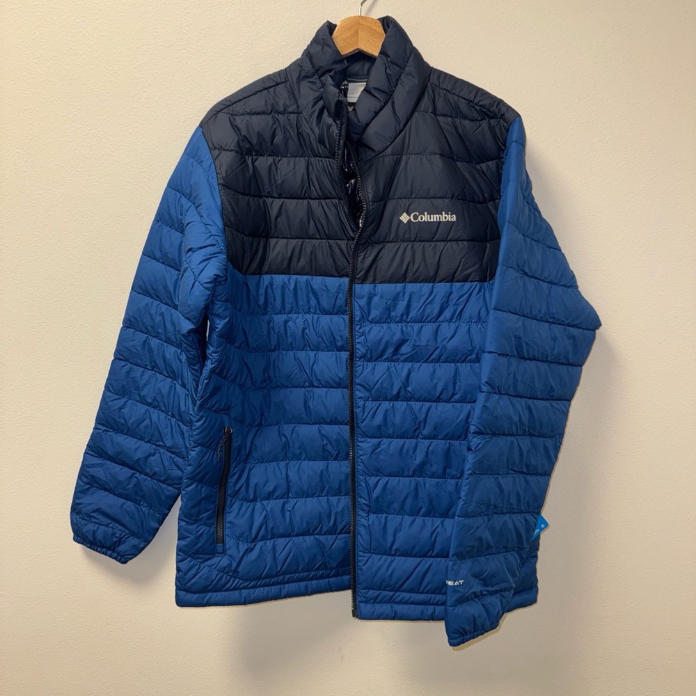 Columbia Men’s Powder Lite Winter Jacket, Size Large, Blue & Navy new
